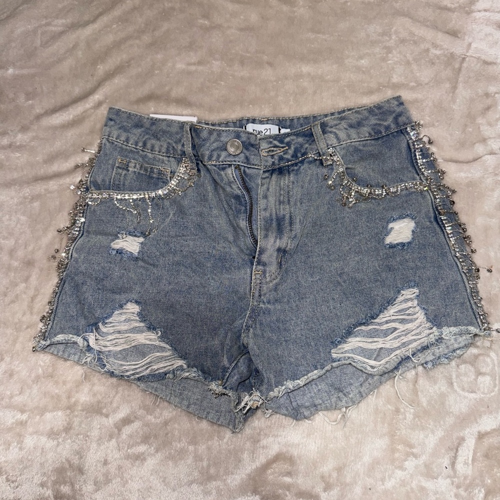Rue21 Blue Denim Mid-Rise Shorts